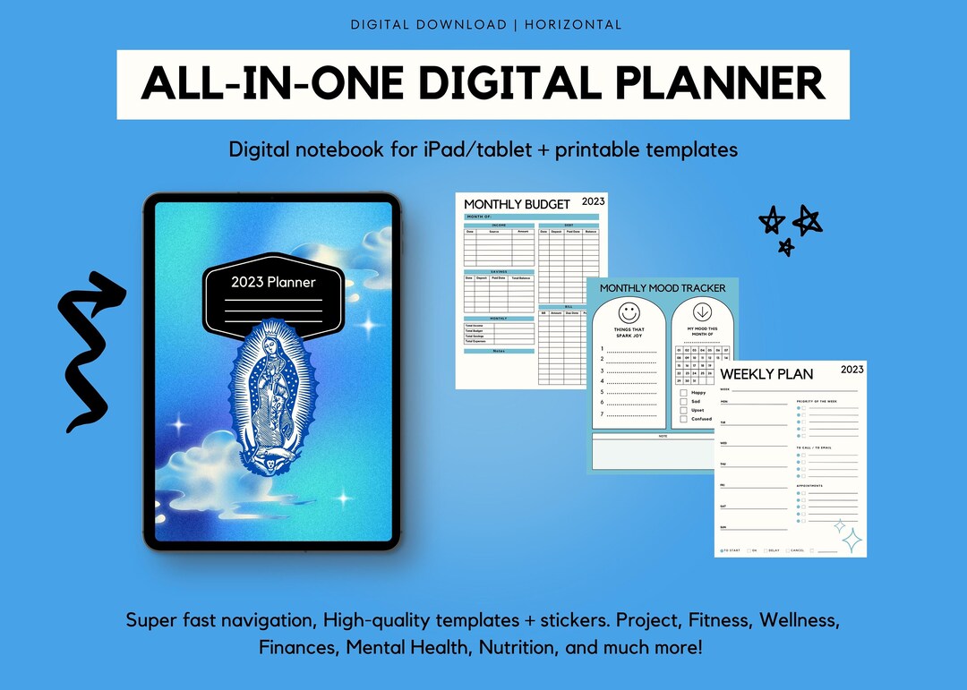 2023 Digital Planner/journal, Ipad/pc customizable, Affordable, Easy