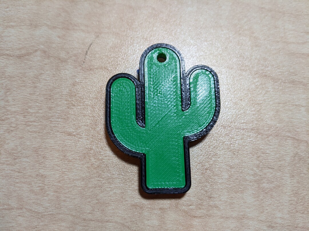 Cactus Keychain 3D Printed Etsy