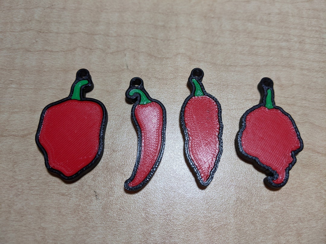 Pepper Keychain 3D Printed Etsy