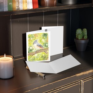 d'art d'oiseau | Jeu de cartes de voeux vierges | Aquarelle originale | Mésange peinte à la main | Cadeau pour elle | Amoureux des oiseaux de la nature |  Vacances