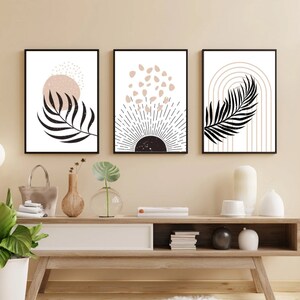 Boho Wall Art Gallery Wall Set, Mid Century Modern Prints, Bohemian Decor Wall Art Prints, Printable Wall Art, Boho Home Decor Neutral