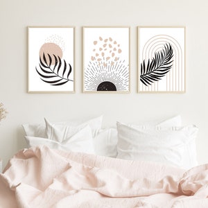 Boho Wall Art Gallery Wall Set, Mid Century Modern Prints, Bohemian Decor Wall Art Prints, Printable Wall Art, Boho Home Decor Neutral