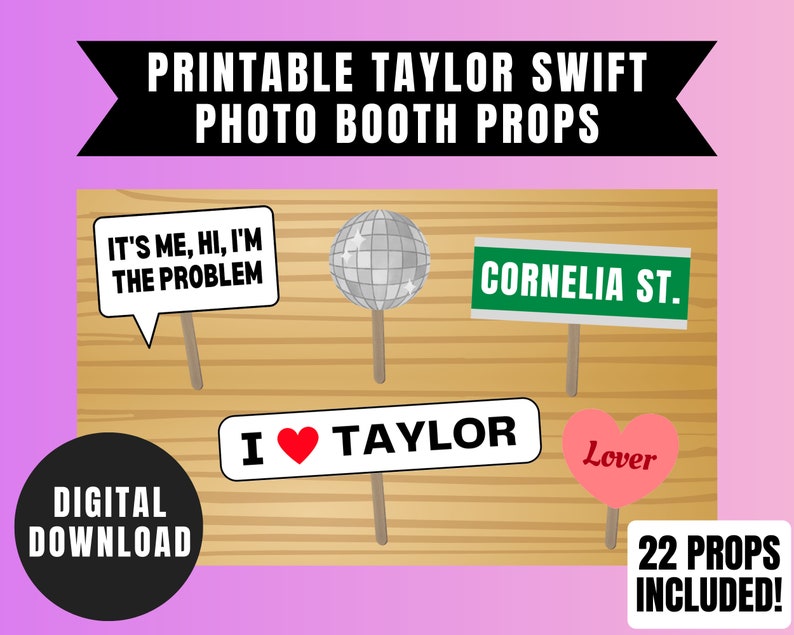 Taylor Swift Photo Booth Props Printable Image To U