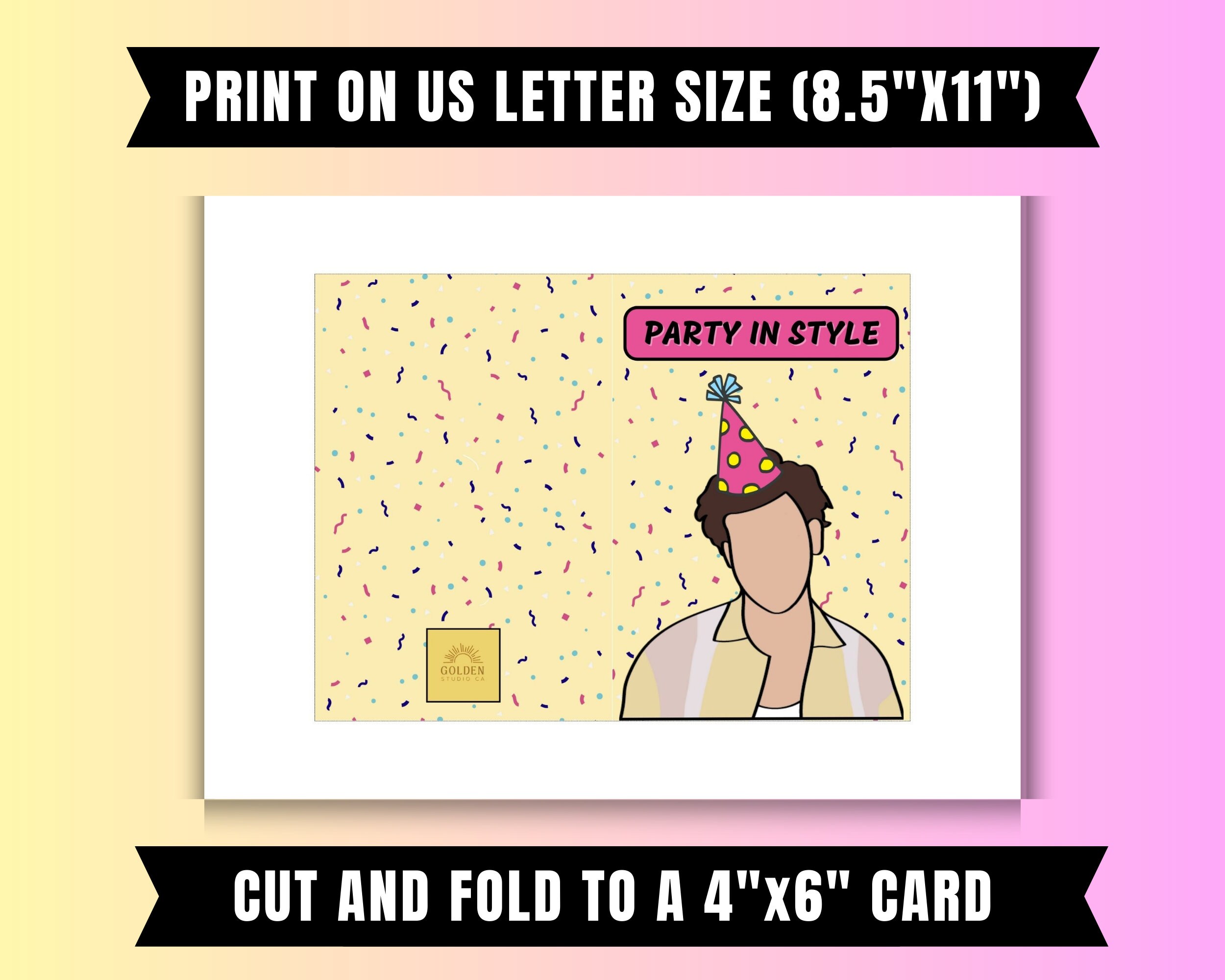 Harry Styles Birthday Card | Harry Styles Fan Gift | Digital Download ...