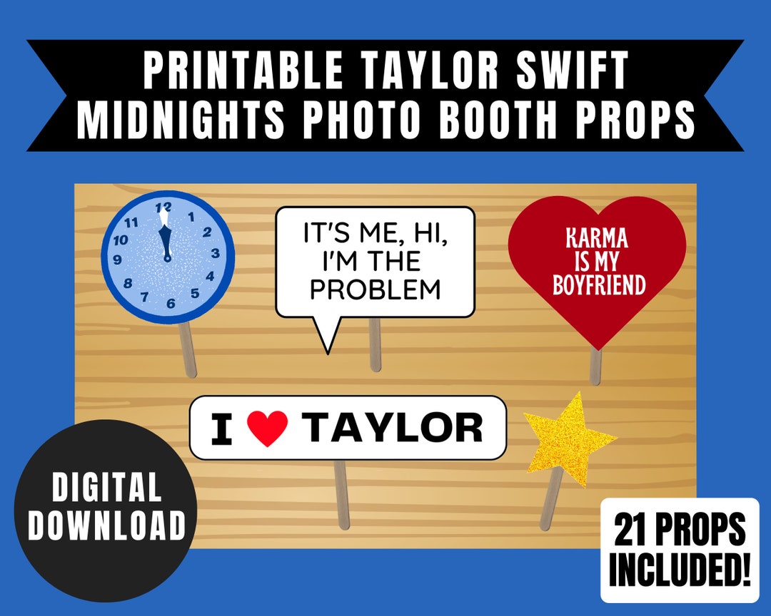 Taylor Swift Midnights Photo Booth Props Printable Taylor Etsy