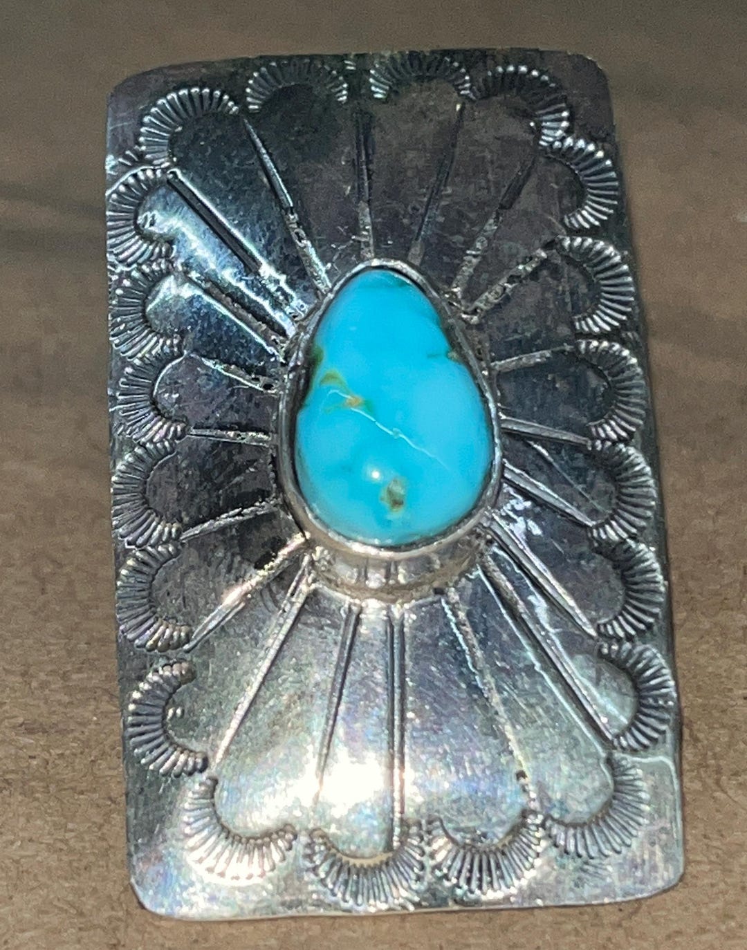 Native American Vintage Navajo Handmade Sterling Silver Turquoise Ring ...