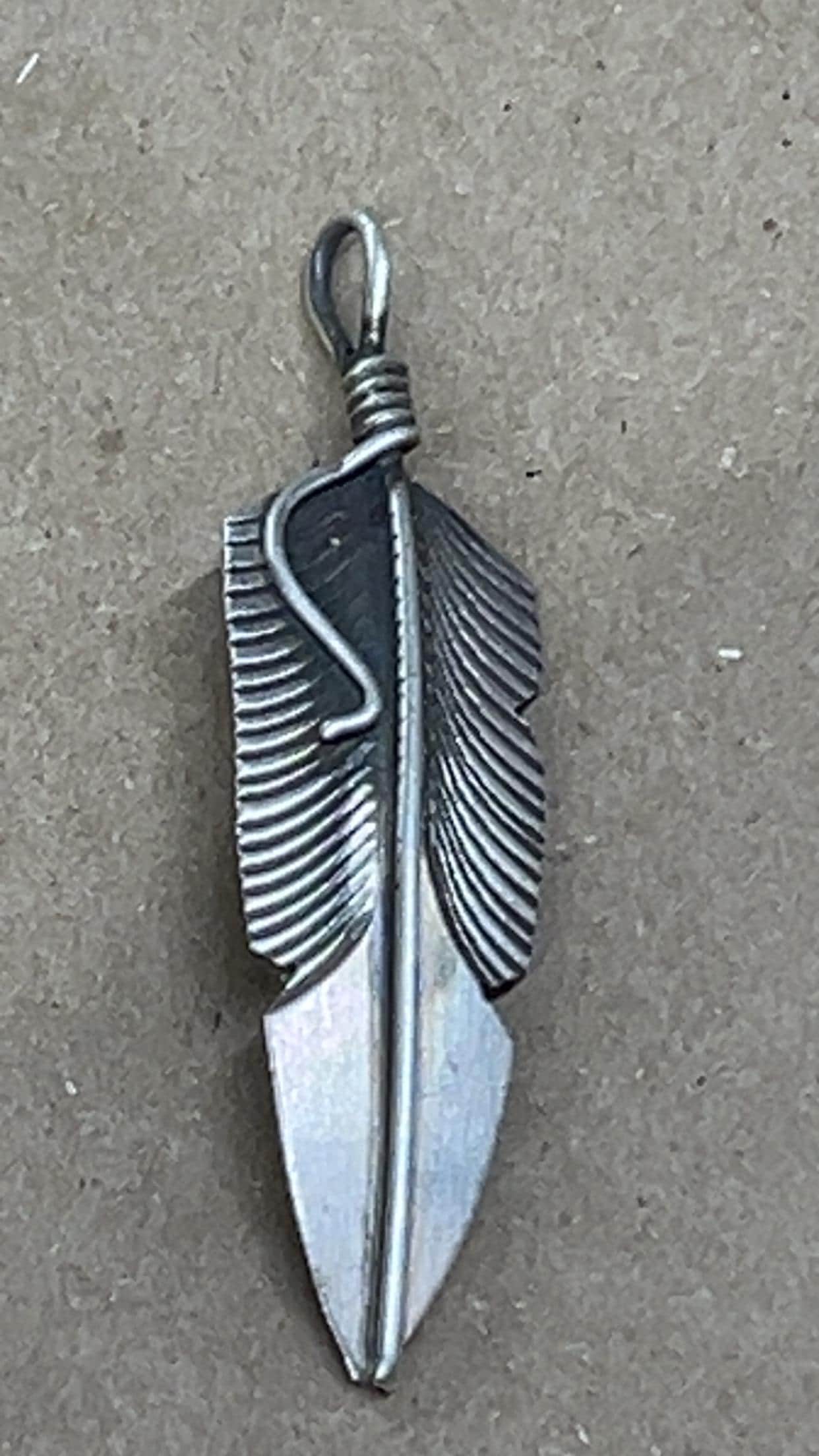 Native American Navajo Jewelry Handmade Sterling Silver Feather