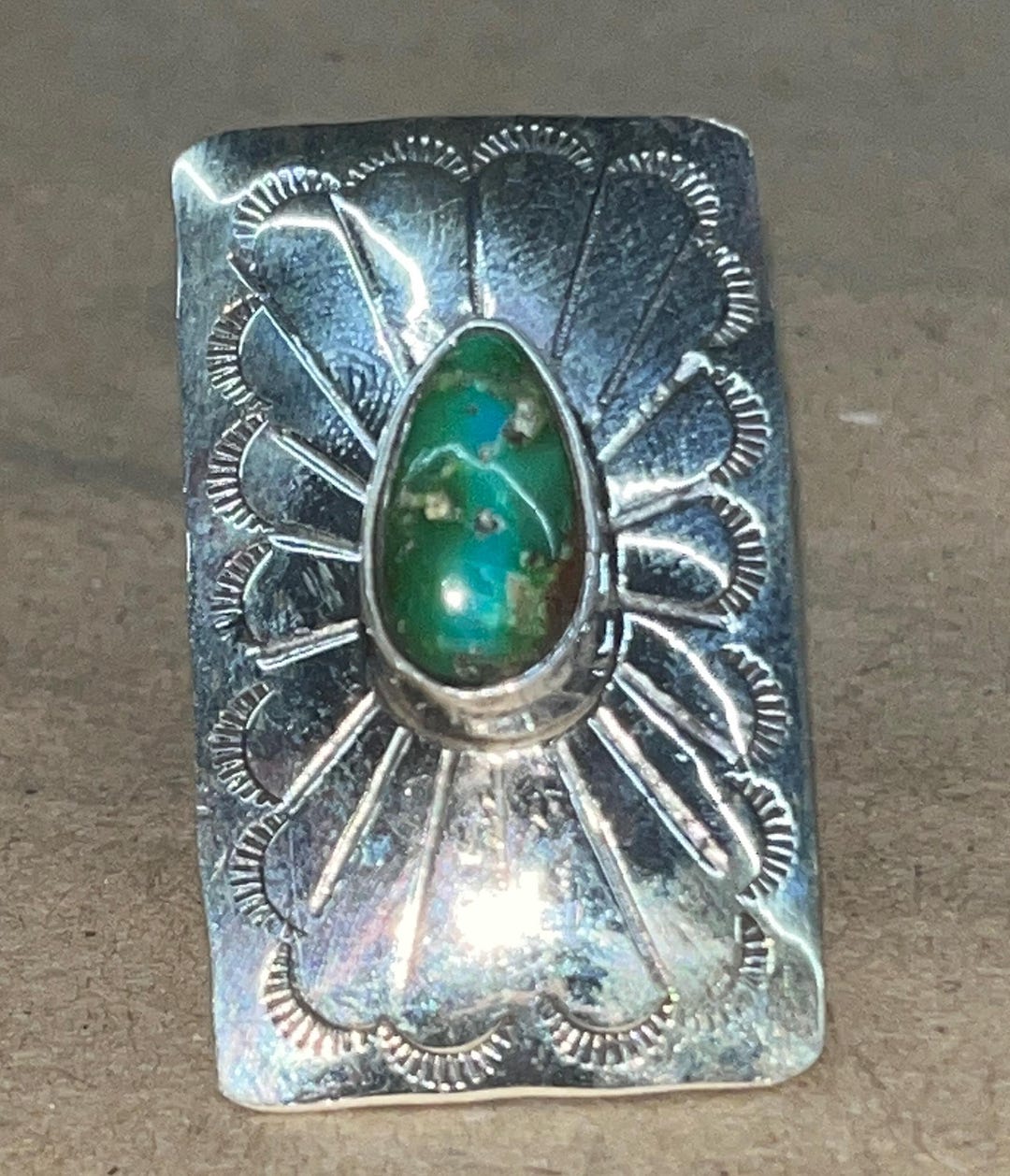 Native American Vintage Navajo Handmade Sterling Silver Turquoise Ring ...