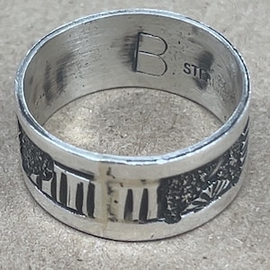 Bijoux navajos amérindiens faits main en argent sterling bague de conteur traditionnel taille 9,5 - Elaine Becenti