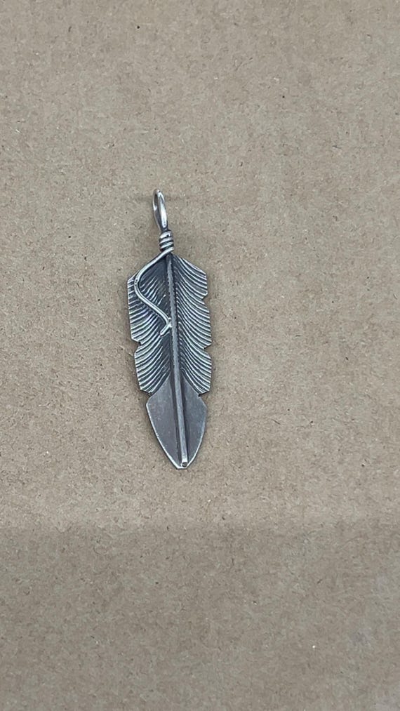千*子様 NAVAJO vintage feather pendant STER Native American Navajo Jewelry Handmade Sterling Silver Feather
