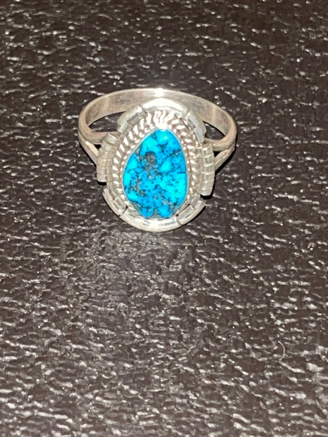 Navajo Handmade Turquoise Sterling Silver Cluster Ring Size 10 - Etsy
