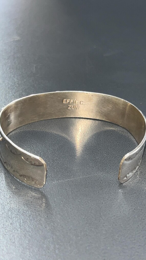 Native American Zuni Jewelry Handmade Sterling Silver Inlay
