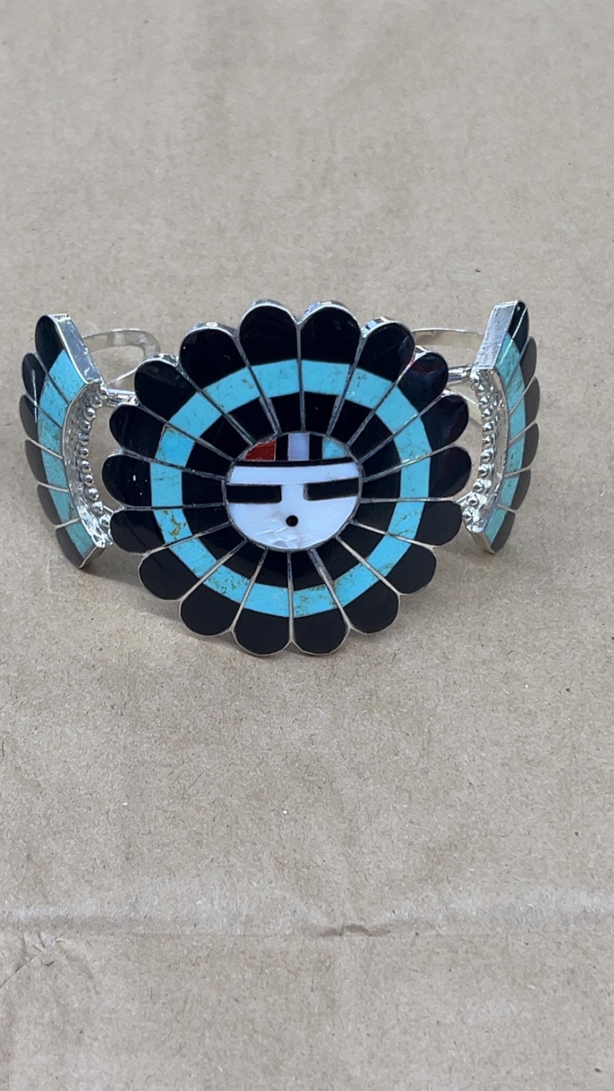 Native American Zuni Handmade Sterling Silver Mother of Pearl
