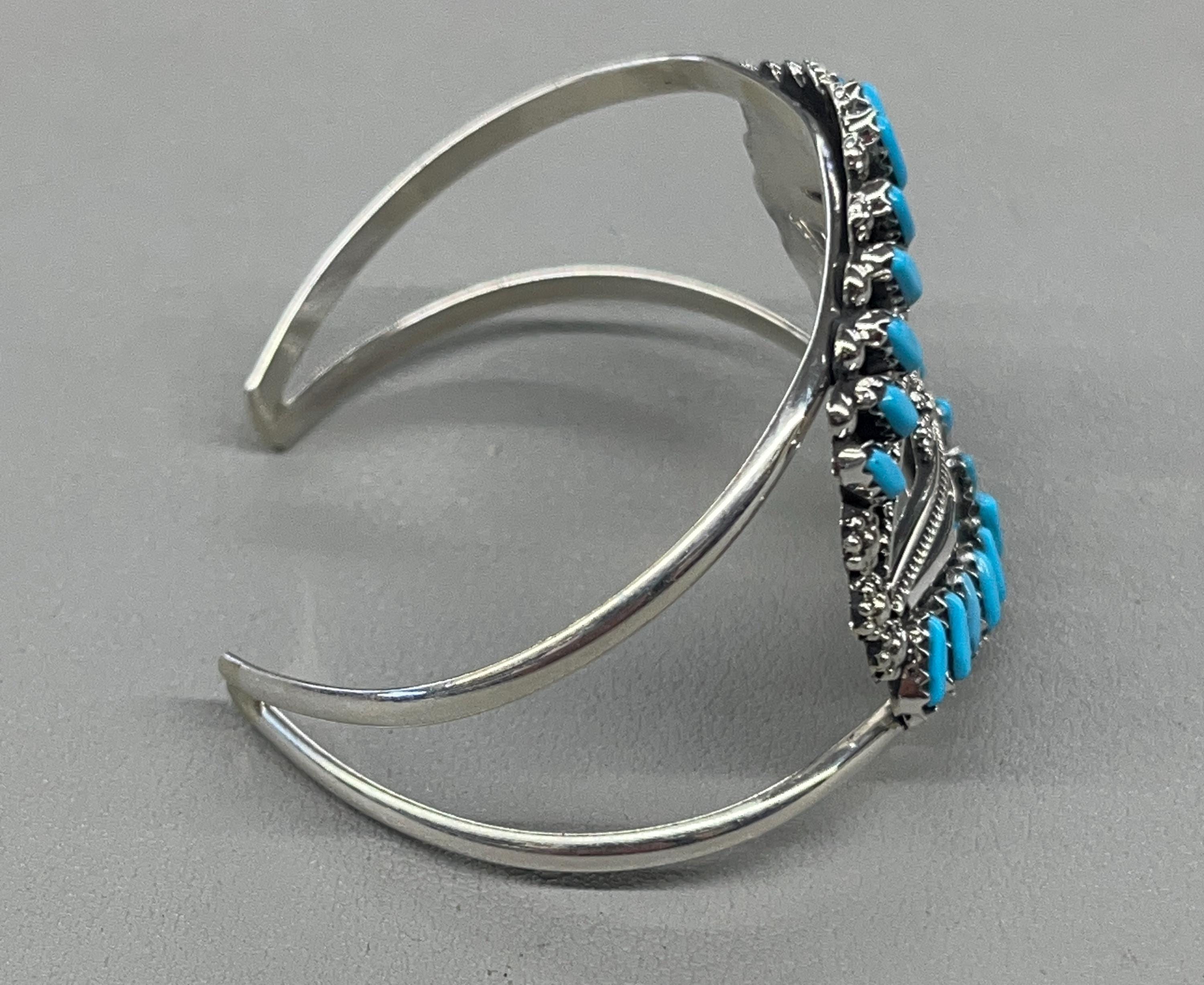 Native American Zuni Jewelry Handmade Sterling Silver Turquoise
