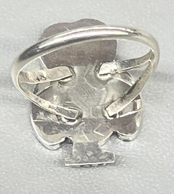 Native ダブルリング #23 純銀 Hand Made Native American Zuni Handmade Sterling Silver Mother of Pearl and
