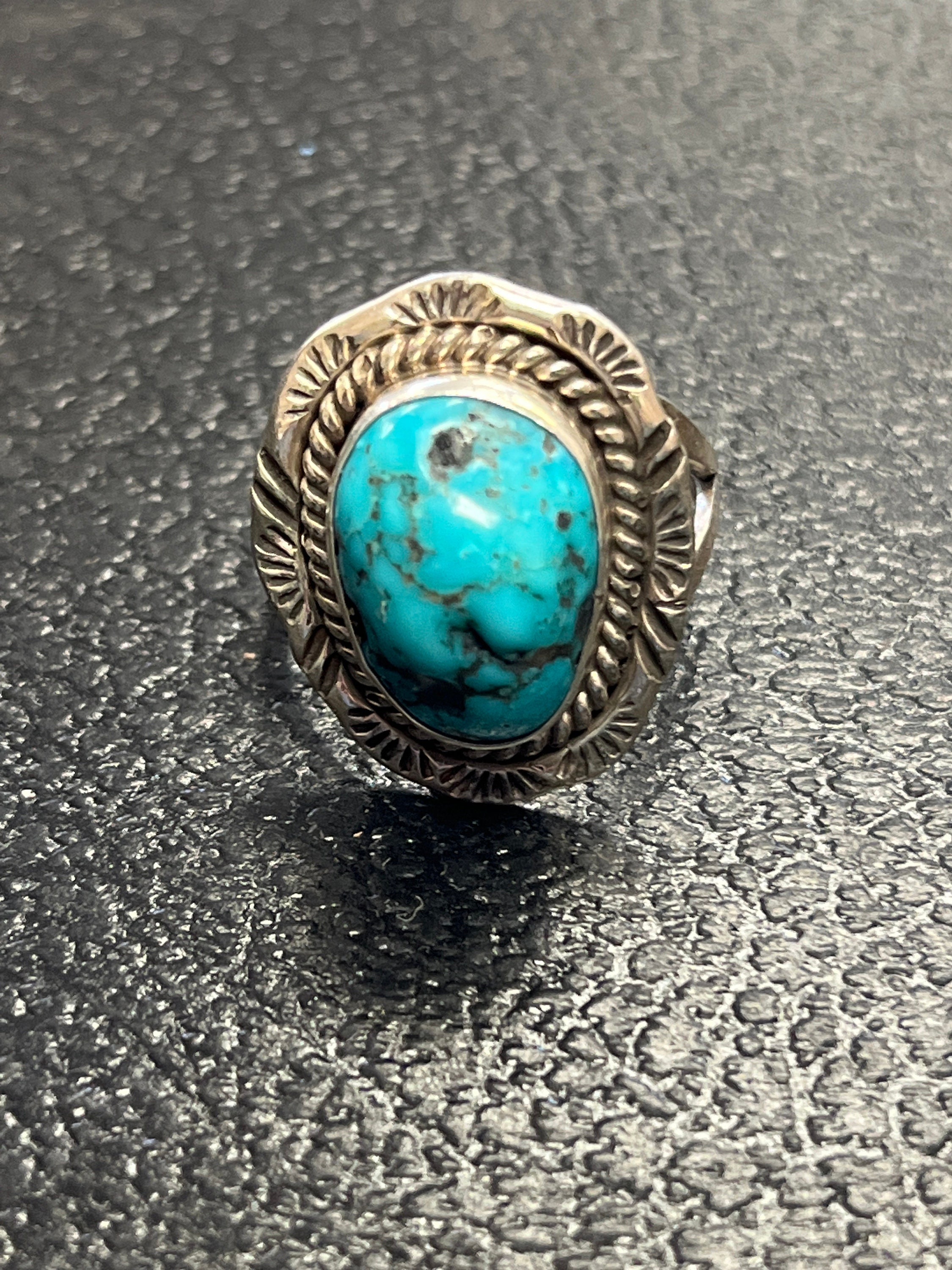 Navajo Handmade Cluster Turquoise Sterling Silver Ring Size 8 - Etsy
