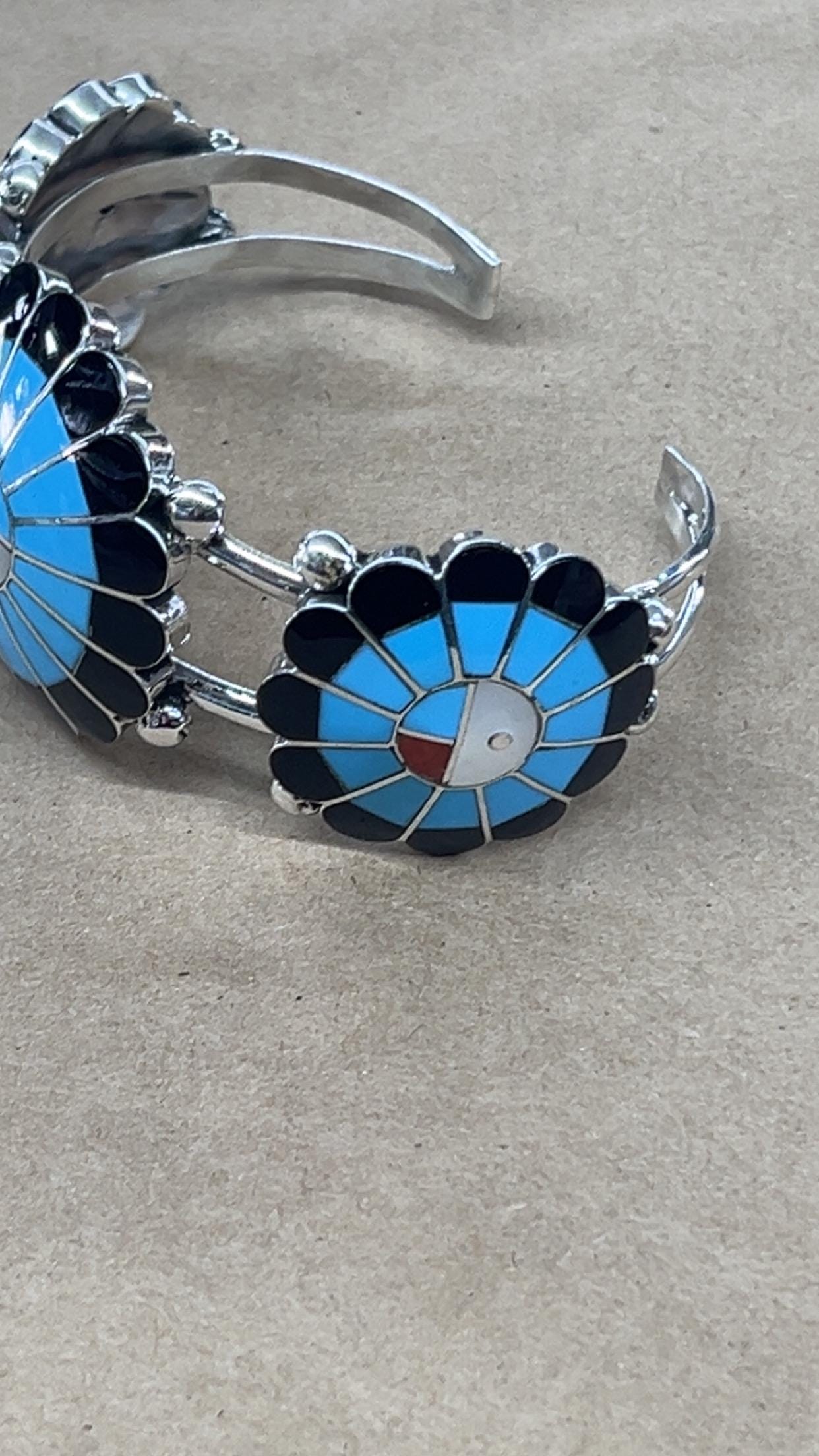 Native American Zuni Jewelry Handmade Sterling Silver Turquoise