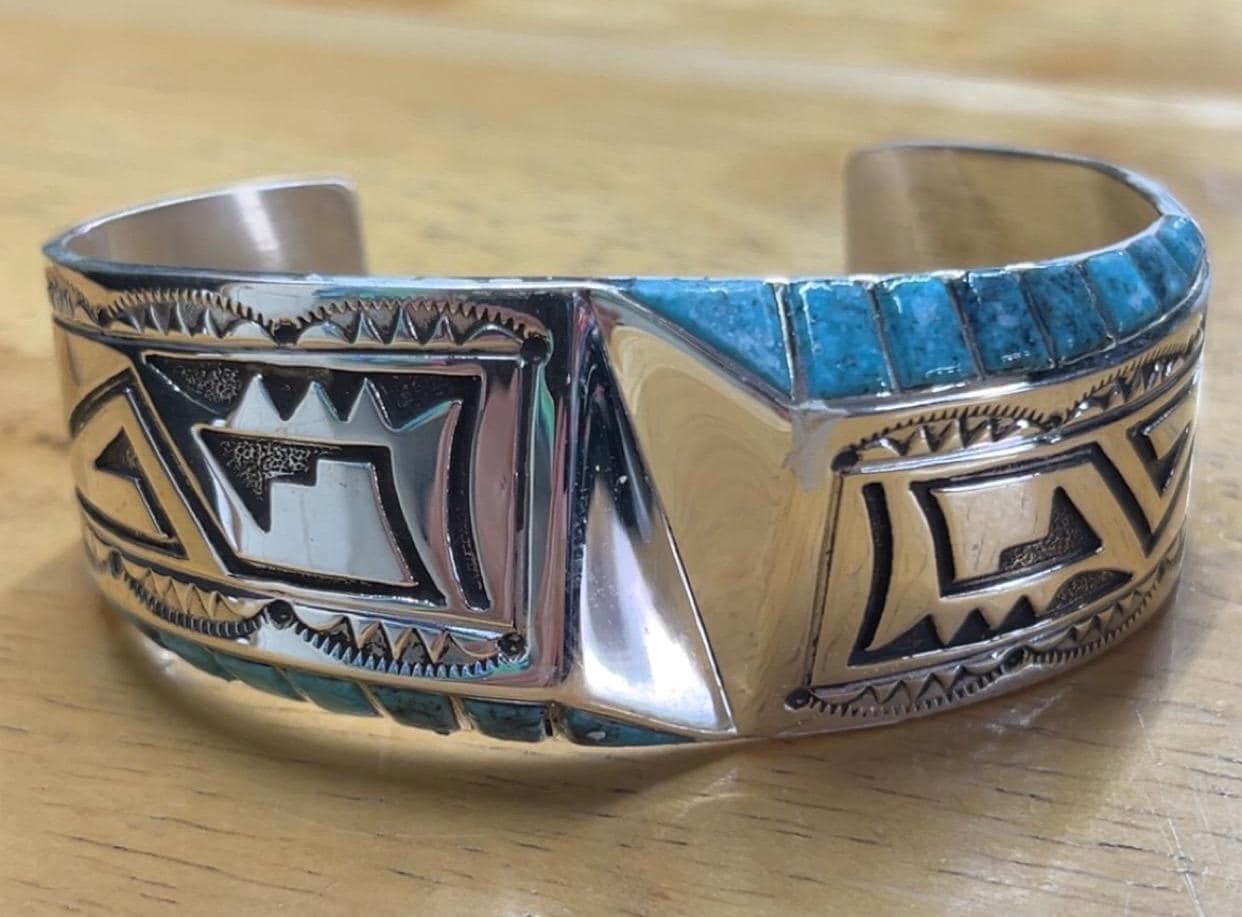 Navajo Native American Jewelry Handmade Sterling Silver Turquoise