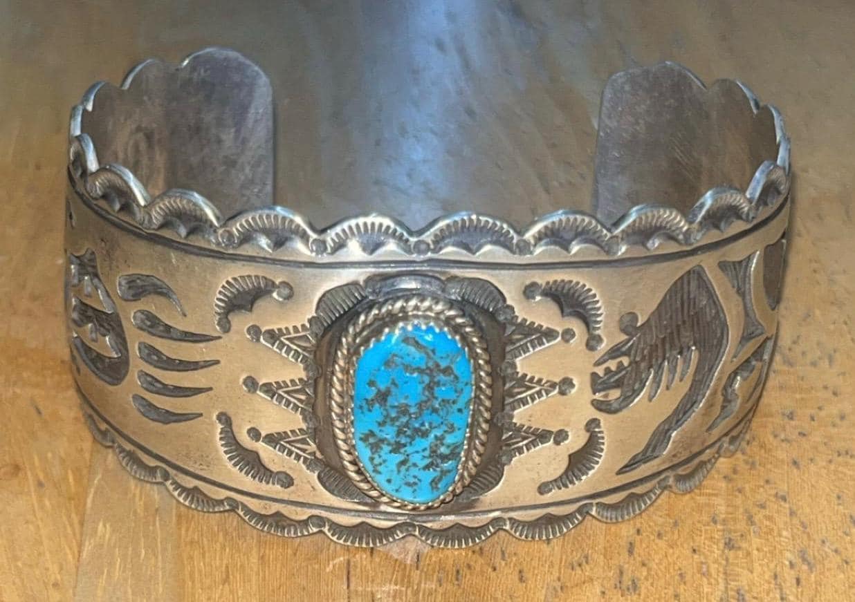 Native American Navajo Jewelry Handmade Sterling Silver Turquoise