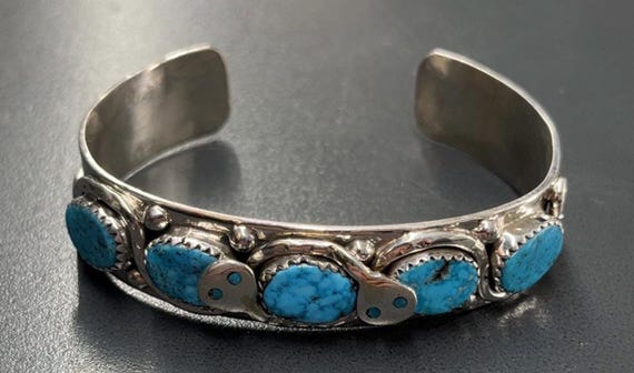 Native American Zuni Jewelry Handmade Sterling Silver Inlay