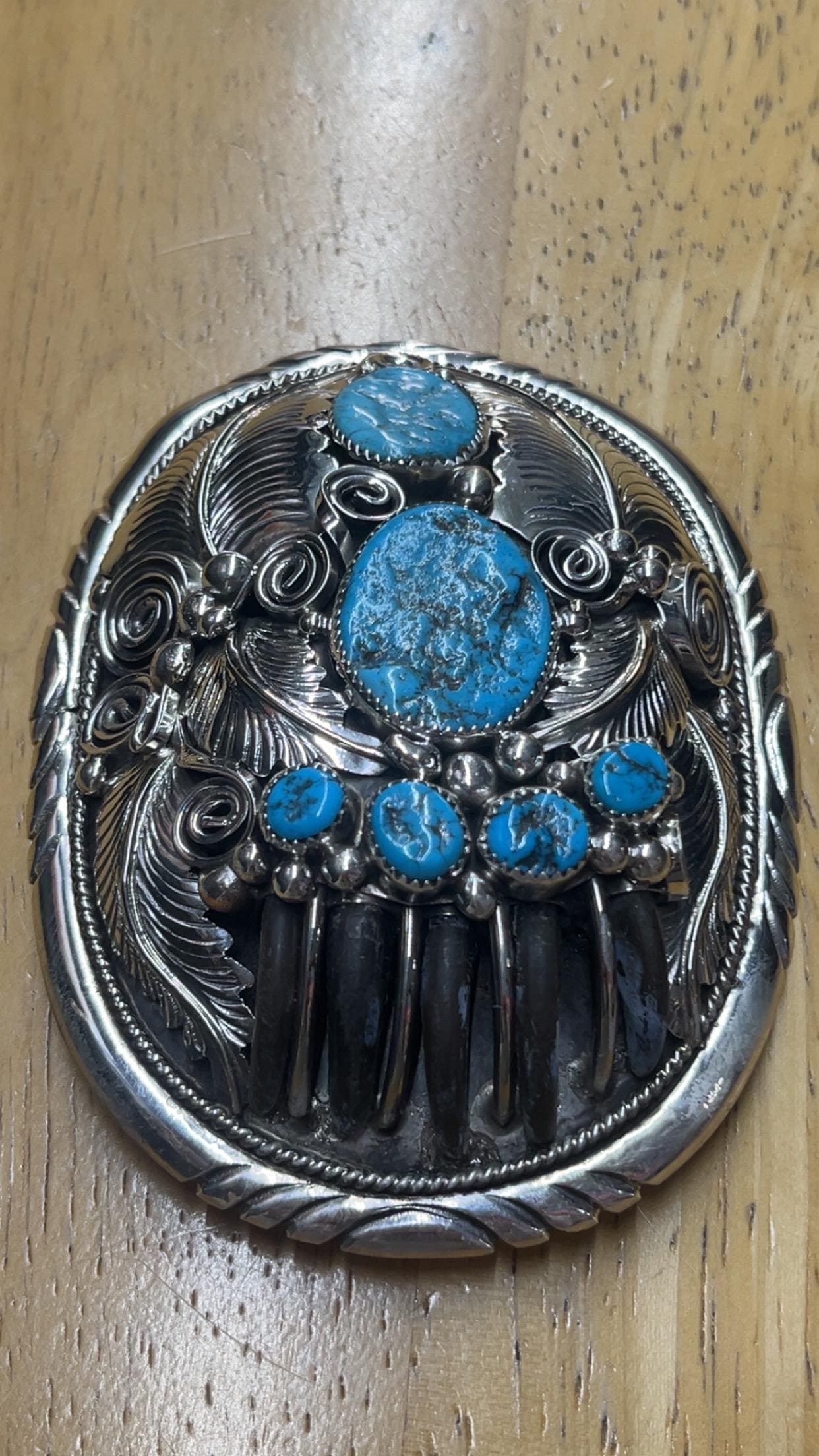 Native American Navajo Jewelry Handmade Sterling Silver Large
