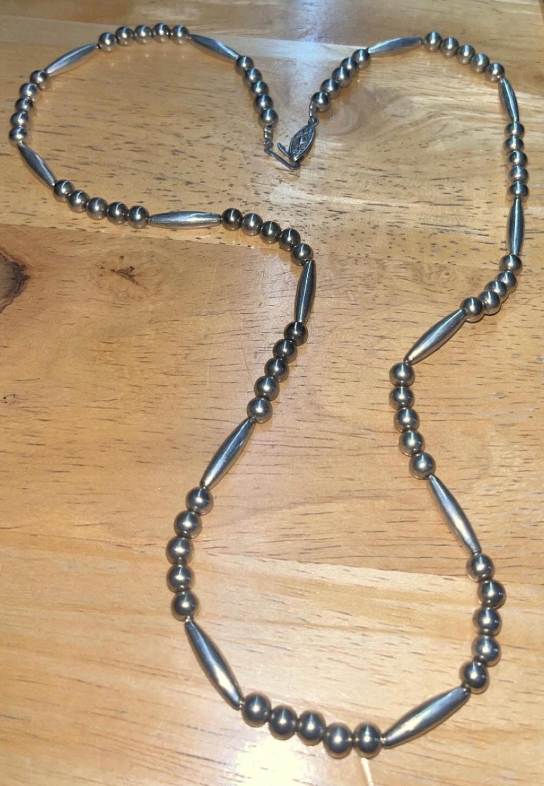 Collana di perle, collana di perle Navajo, collana di perle d'acqua dolce, collana western, perle grandi, girocollo di perle Navajo grandi, girocollo di perle - Italia
