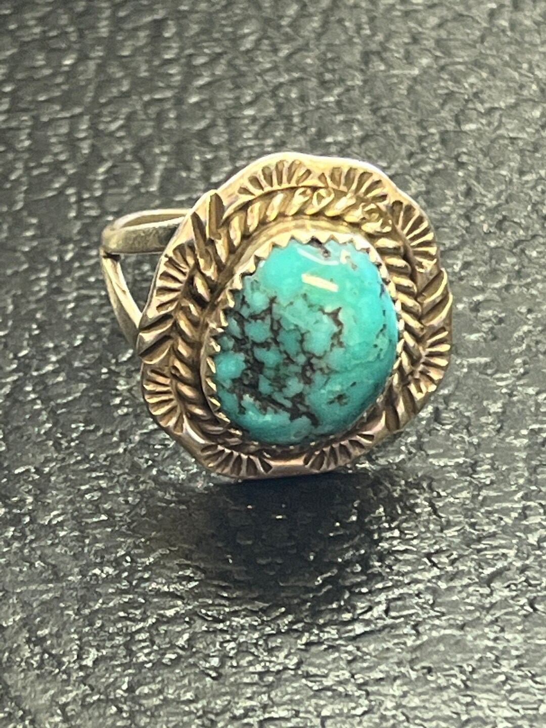 Navajo Handmade Sterling Silver Turquoise Ring Size 9 - Etsy
