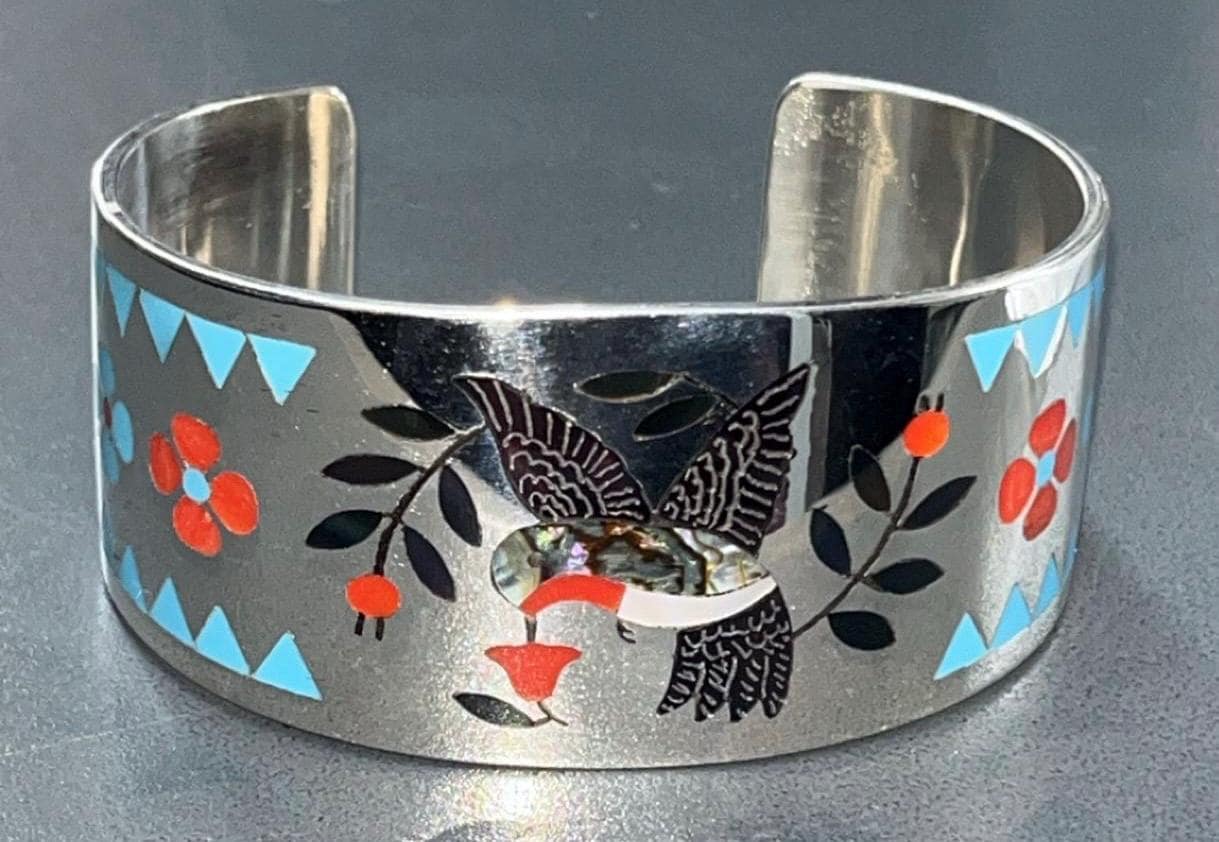 Native American Zuni Jewelry Handmade Inlay Traditional Turquoise