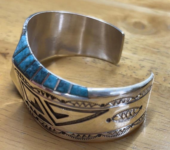 Navajo Native American Jewelry Handmade Sterling Silver Turquoise