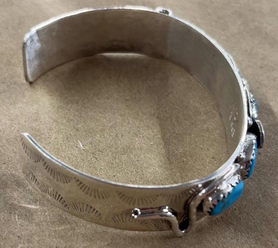 Native American Zuni Jewelry Handmade Sterling Silver Inlay