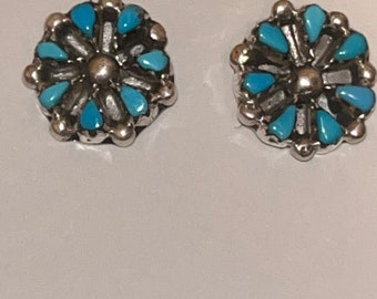 Navajo handmade sterling silver turquoise earrings