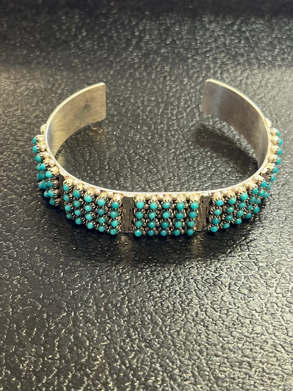 Native American Zuni Jewelry Handmade Sterling Silver Turquoise