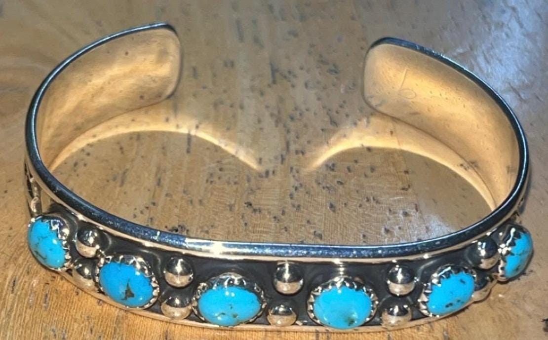 Native American Navajo Jewelry Handmade Sleeping Beauty Turquoise