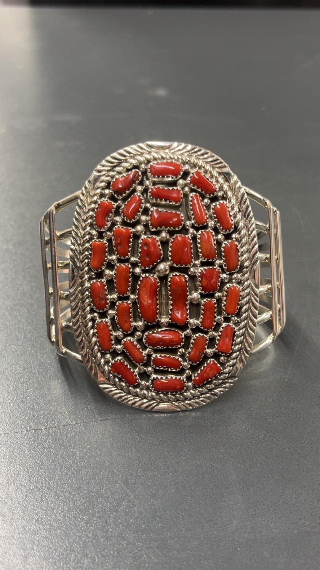 Native American Navajo Jewelry Handmade Sterling Silver Coral
