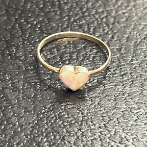 Navajo handgemachter Opal Herz Sterling Silber Cluster Ring Größe 8 zierlich