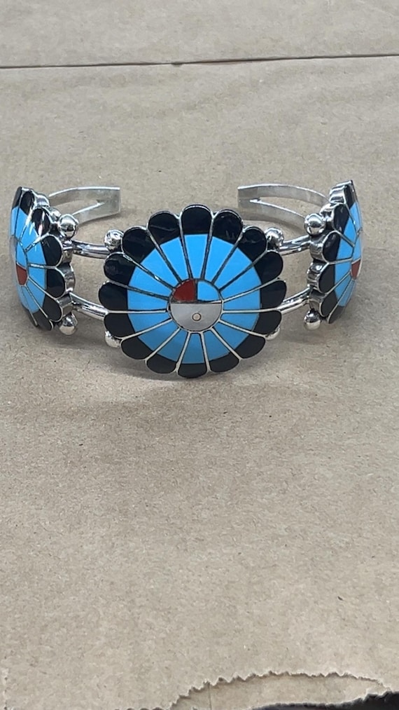 Native American Zuni Jewelry Handmade Sterling Silver Turquoise