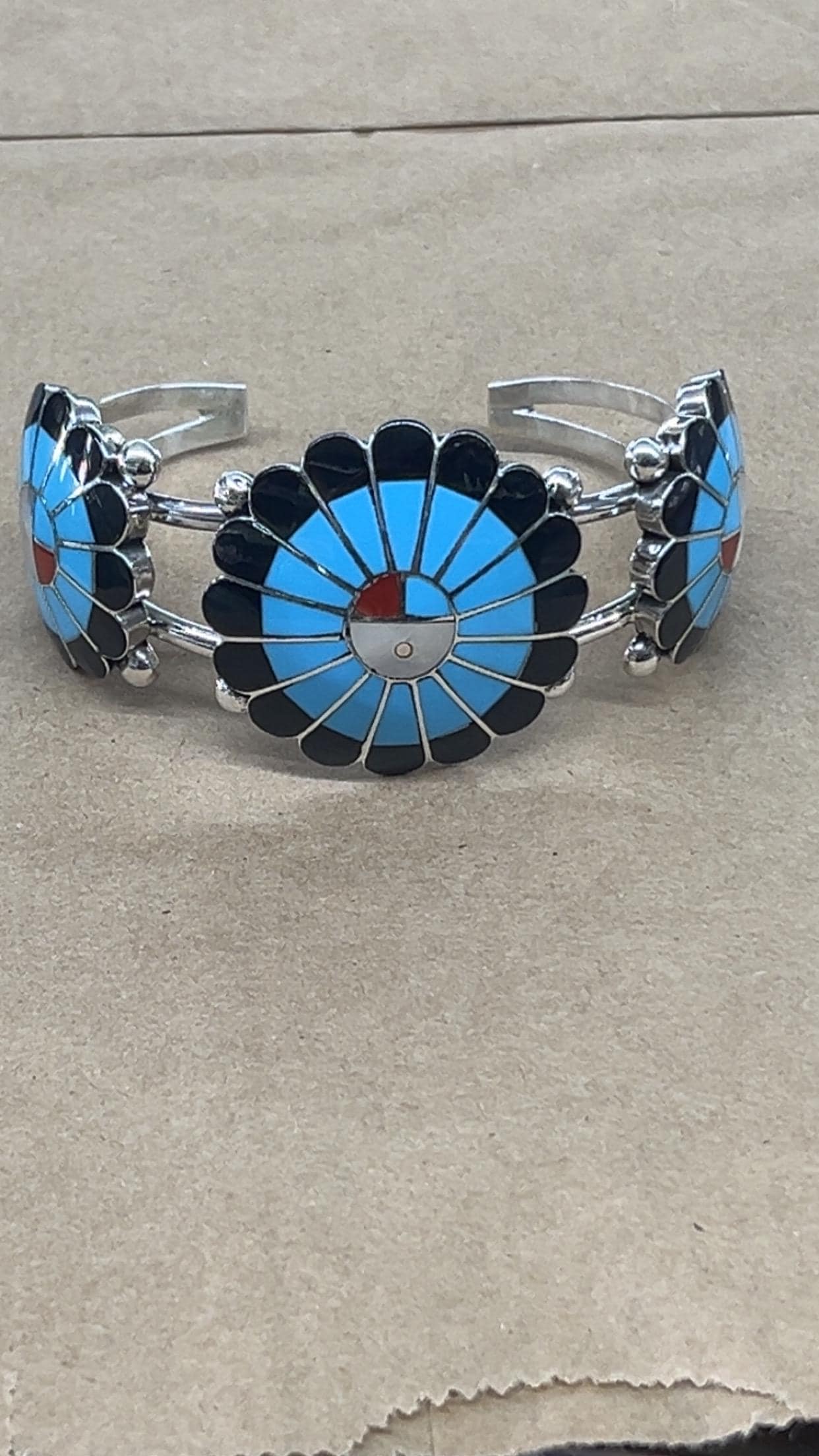 Native American Zuni Jewelry Handmade Sterling Silver Turquoise