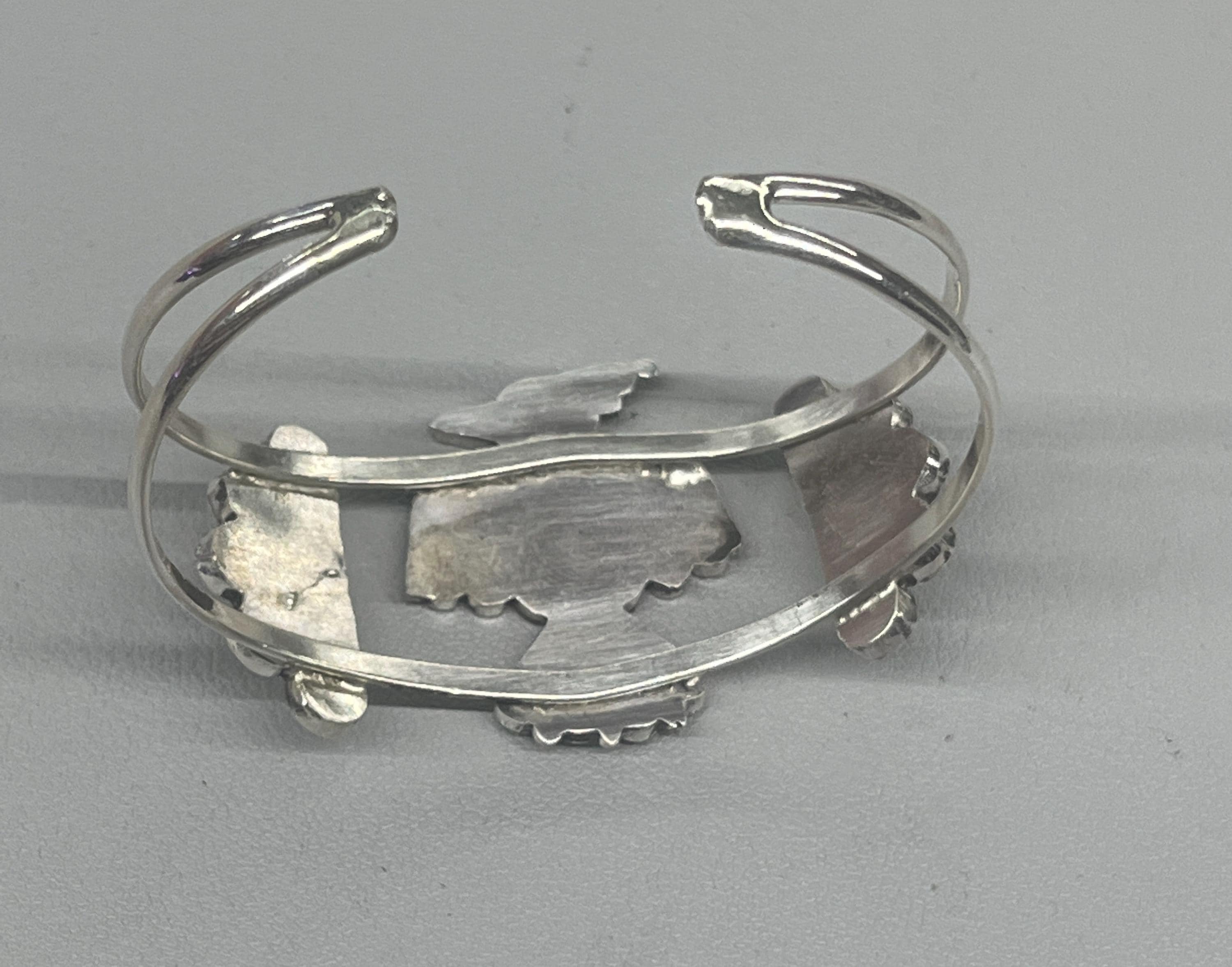 Native American Zuni Handmade Sterling Silver Inlay Thunderbird 