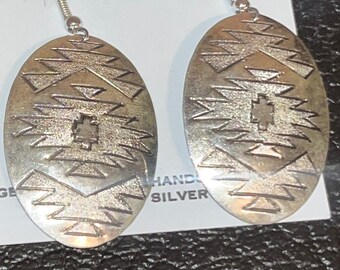 Native American Navajo sieraden handgemaakte sterling zilveren oorbellen