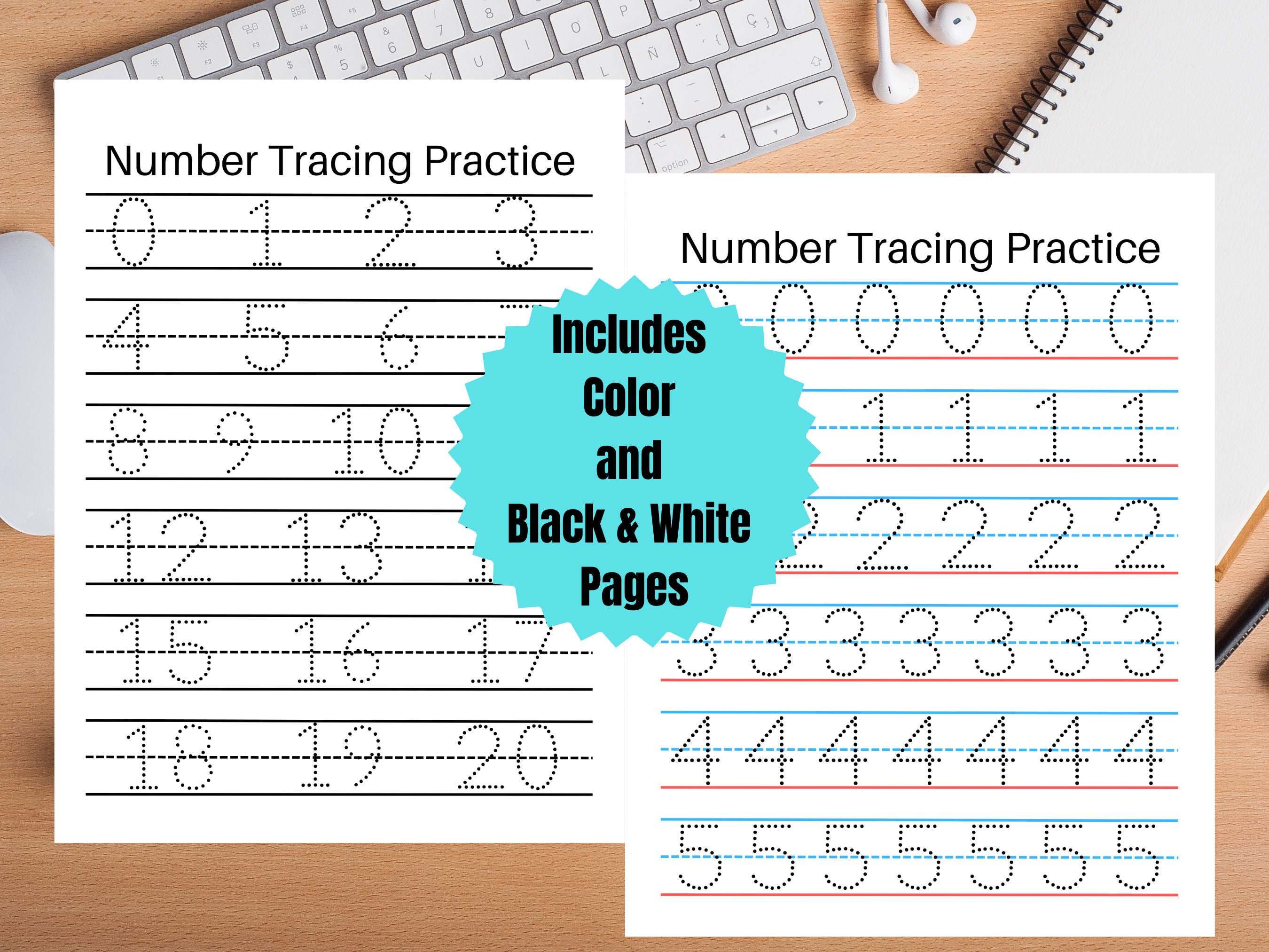 Number Tracing Bundle Number Tracing Practice Printable Number Practice