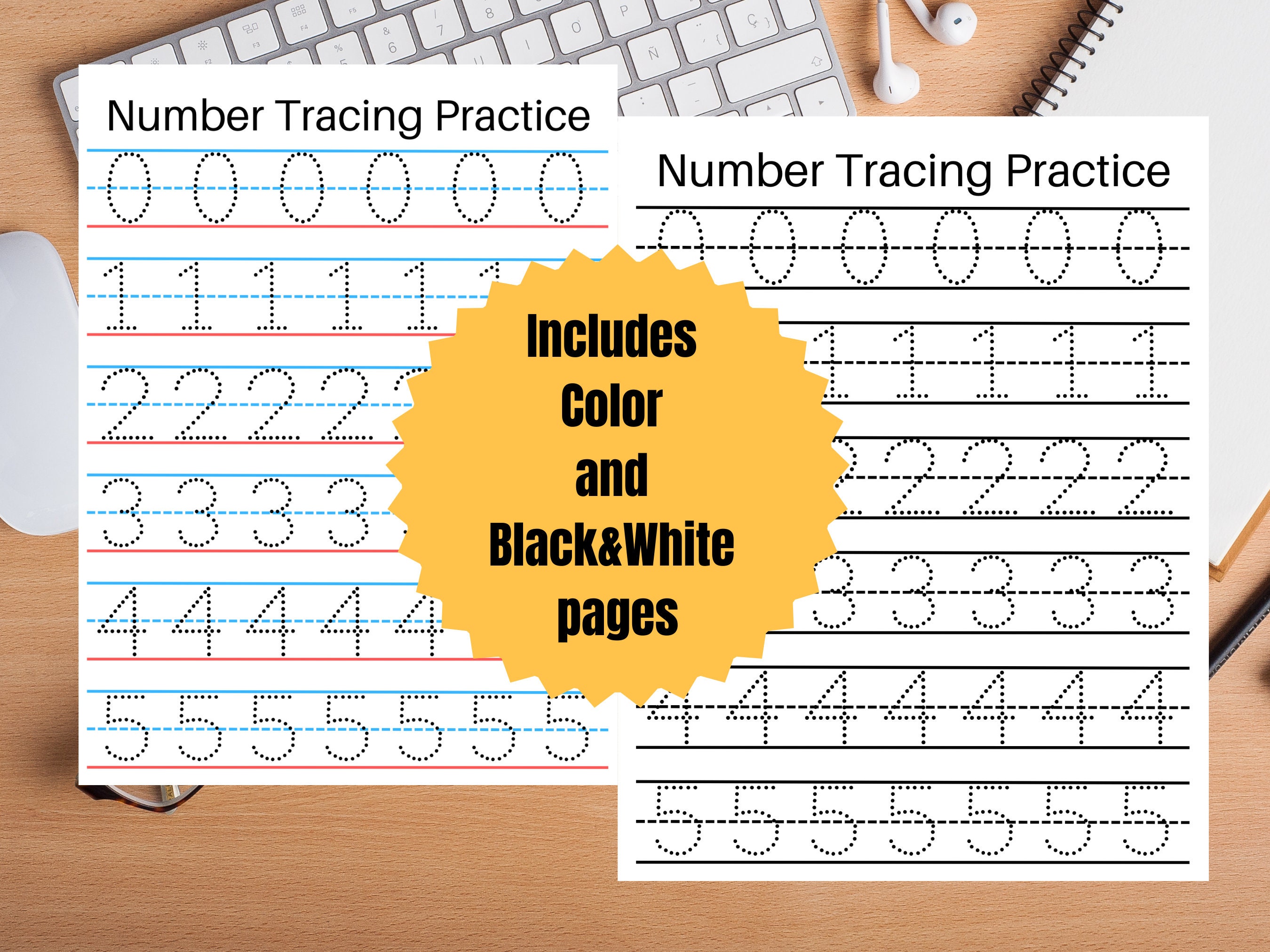 Number Tracing Practice 1 20
