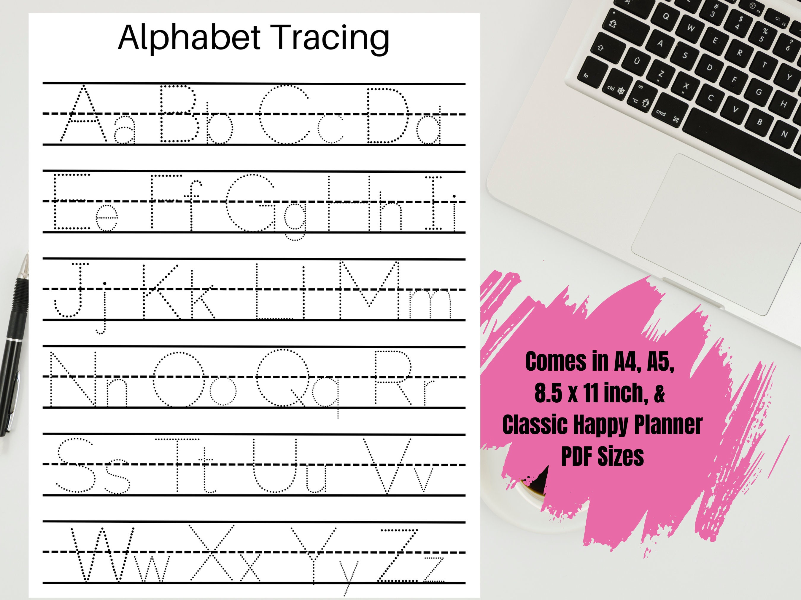 Alphabet Letters Tracing Page Handwriting Practice Preschool Worksheets