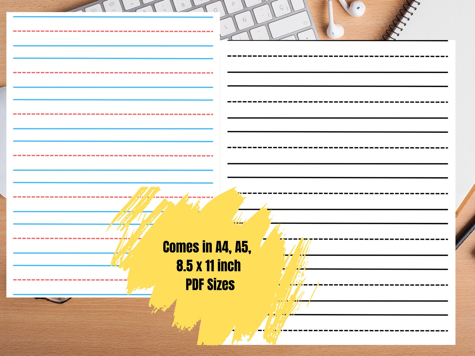 Lined Paper Printable Handwriting Practice Paper Printable Lined Paper Lined Paper Handwriting ...