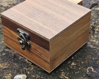 Handmade Walnut Wood Ring Box: Personalized Keepsake Jewelry Storage