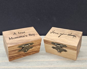 Handmade Personalized Hardwood Ring Box: Artisan Wood Keepsake