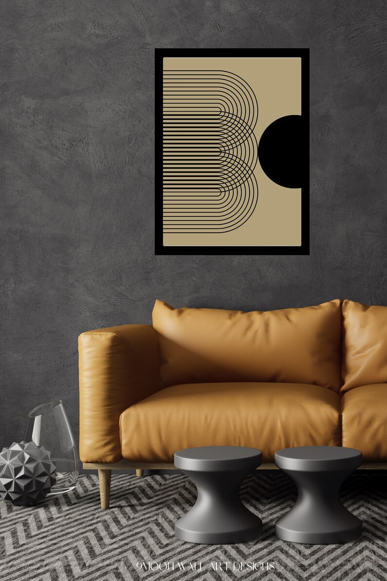 Mid-century Abstract Geometric Arch Wall Art Print Modern - Etsy