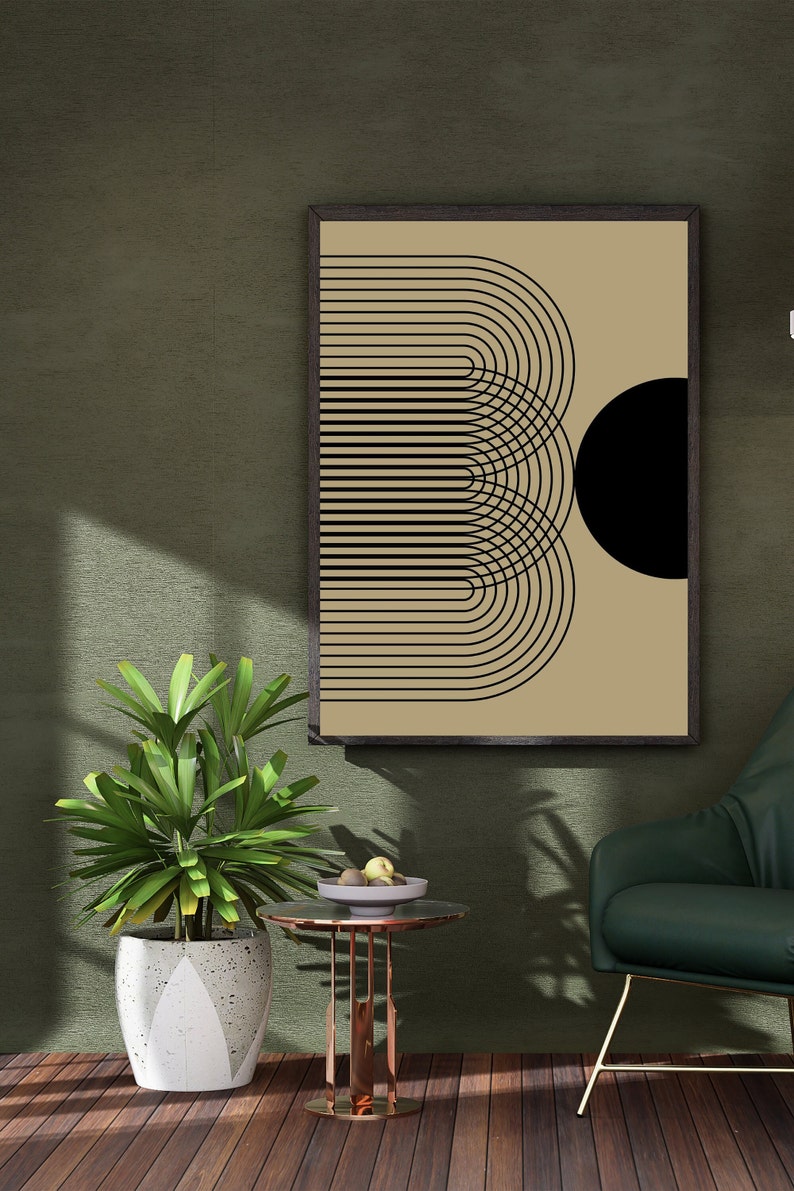 Mid-century Abstract Geometric Arch Wall Art Print Modern - Etsy