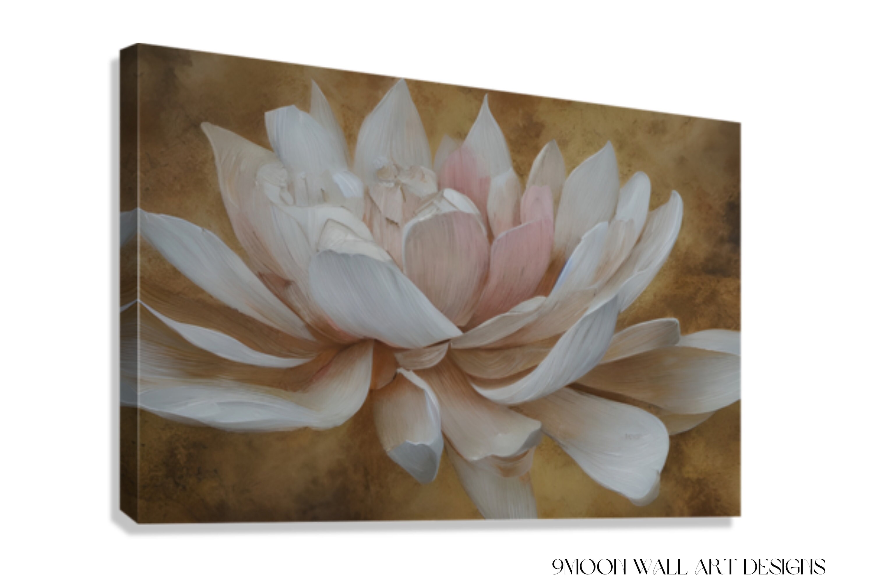 Lotus Flower Wall Art CANVAS PRINT Watercolor Painting Effect in Soft ...