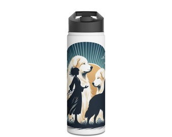 Maremma Sheepdog Water Bottle | Great Pyrenees Water Bottle | Stainless Steel Water Bottle, Standard Lid