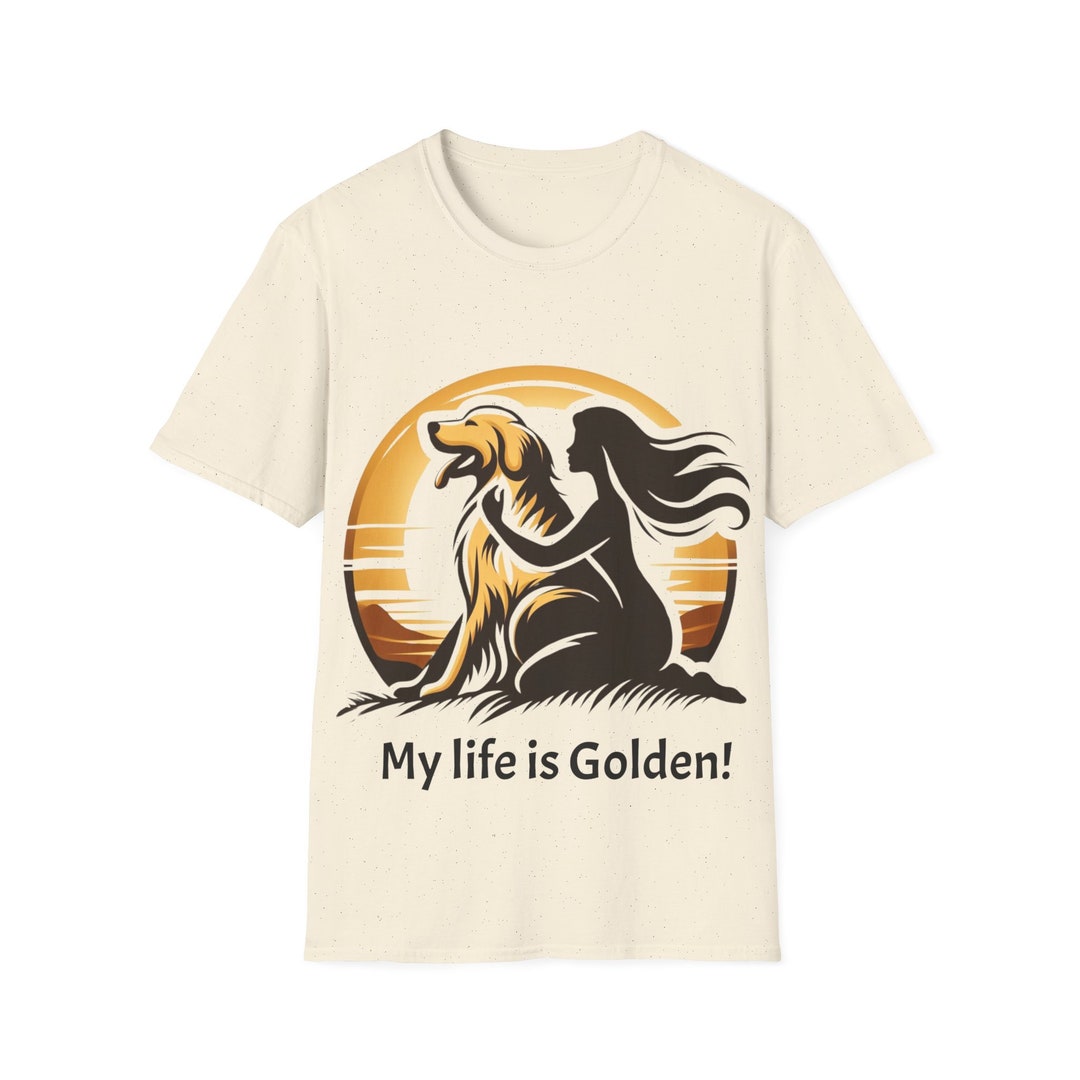 My Life is Golden Shirt Golden Retriever Shirt Dog Print Shirt Unisex ...